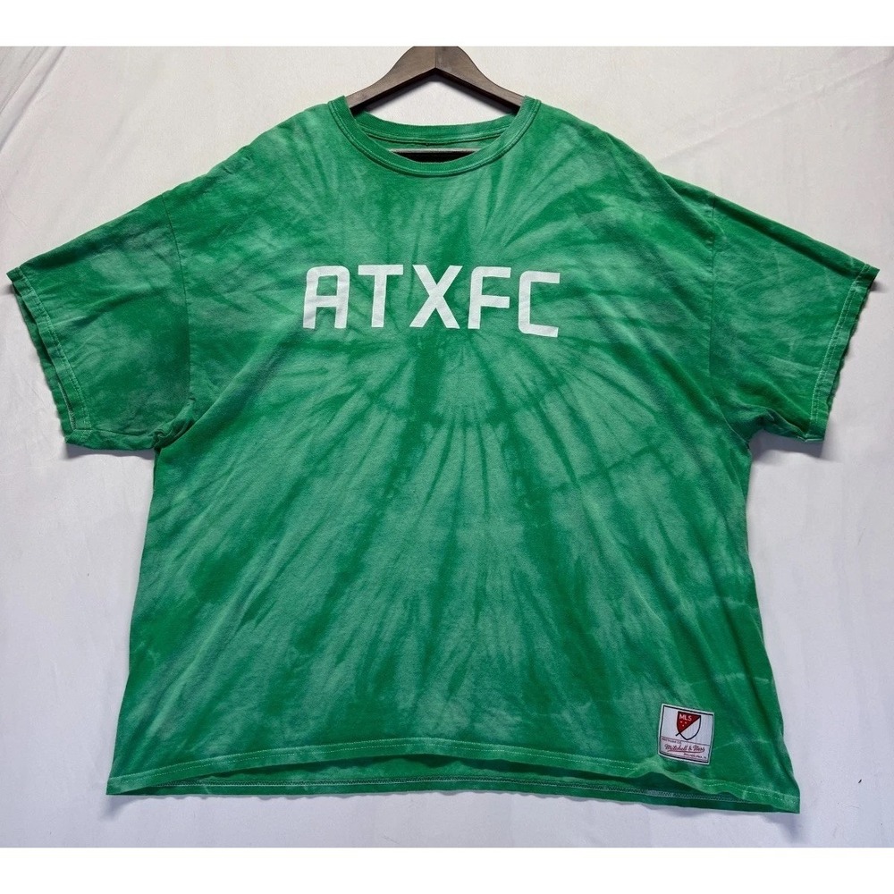 Austin FC T Shirt Mens‎ 3XL Green Swirl Tie Dye Mitchell & Ness Soccer MLS Logo